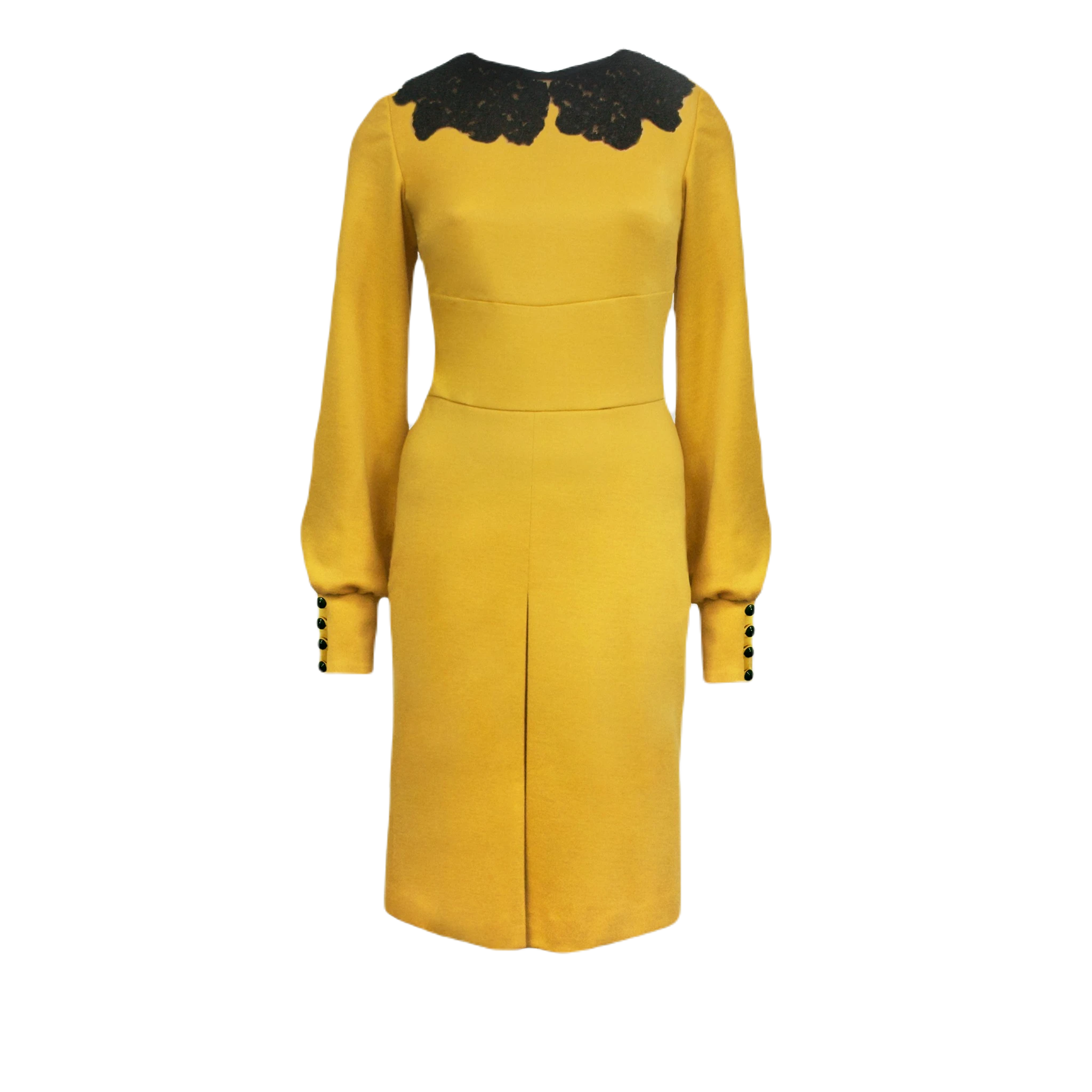 Long sleeve mustard yellow dress best sale